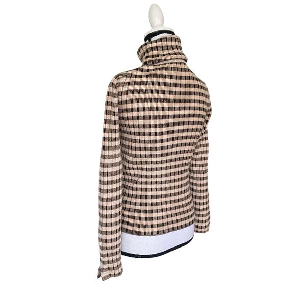 Anthropologie Maeve Striped Turtle Neck Jumper Sz S Brown Tan Indie Retro 70s - Picture 12 of 15